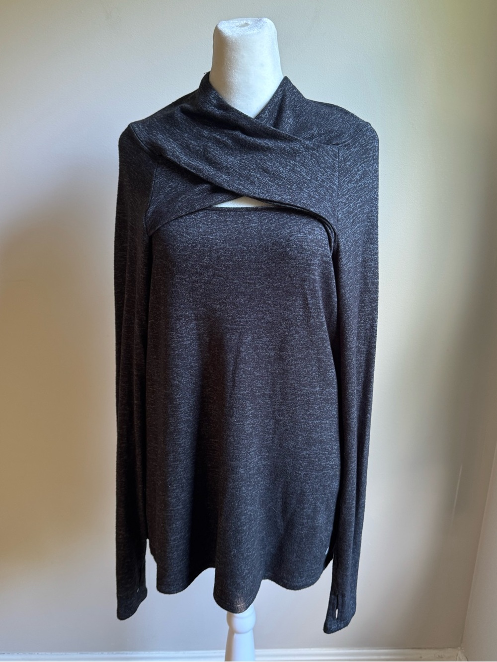 Apana Long Sleeve Top Size Large Grey
